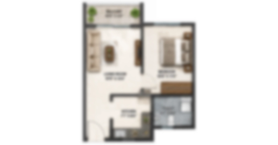 Krishna Kalyan West 2 BHK Floor Plan